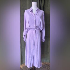 IDA Elegant Lilac Long Sleeve  100% viscose Dress, US4